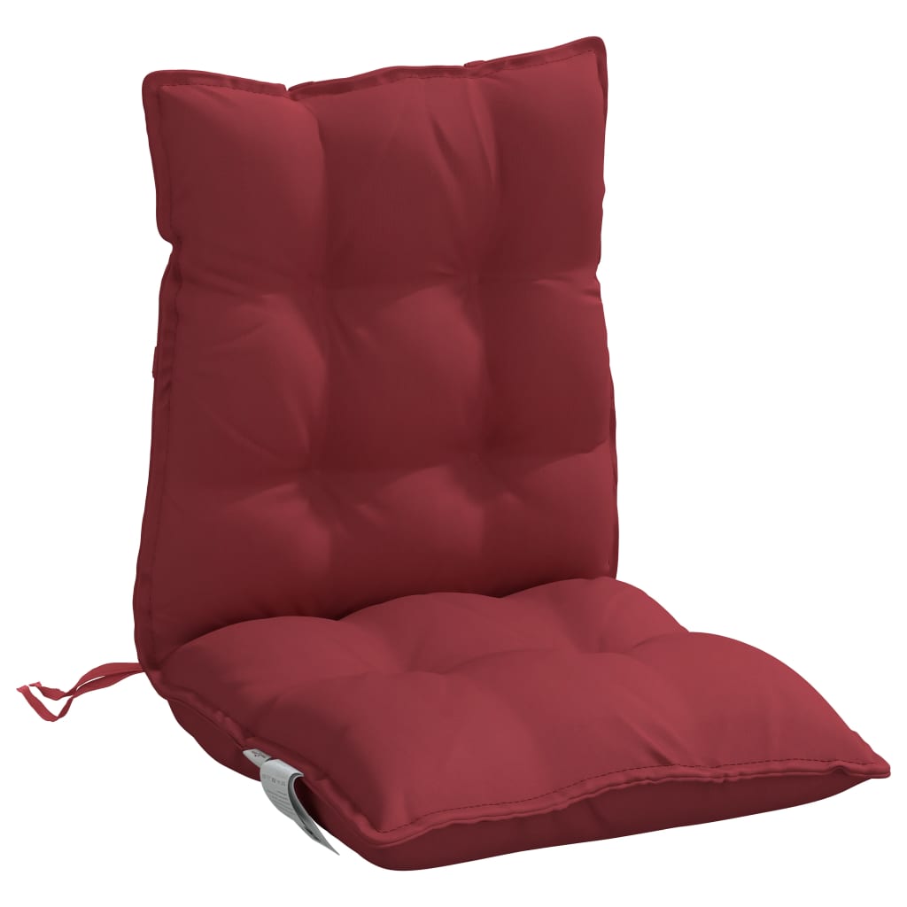 Coussins de chaise à dossier bas lot de 4 rouge bordeaux