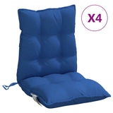 Low Back Chair Cushions Set of 4 Royal Blue