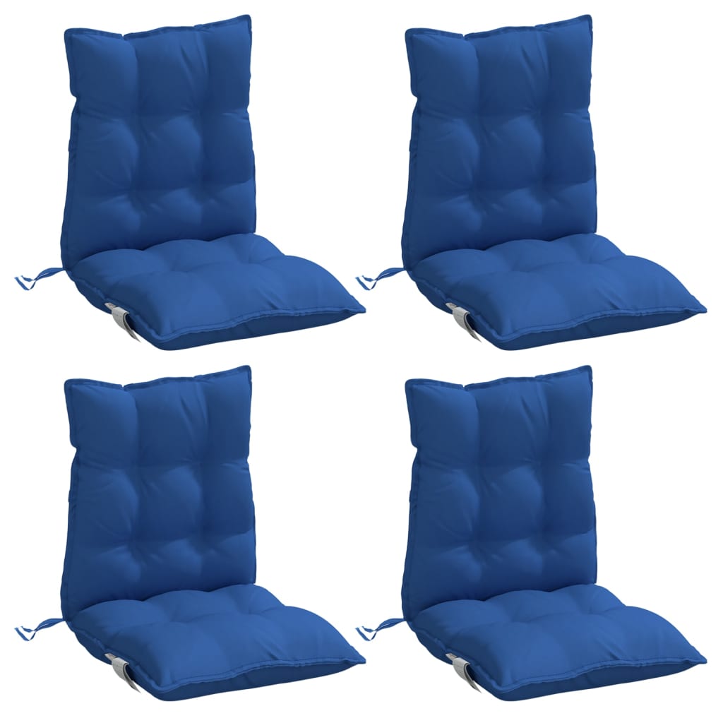 Low Back Chair Cushions Set of 4 Royal Blue