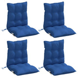 Low Back Chair Cushions Set of 4 Royal Blue