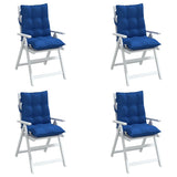 Low Back Chair Cushions Set of 4 Royal Blue