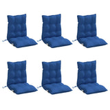 Coussins de chaise à dossier bas lot de 6 bleu royal