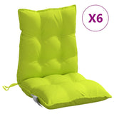 Coussins de chaise à dossier bas lot de 6 vert vif