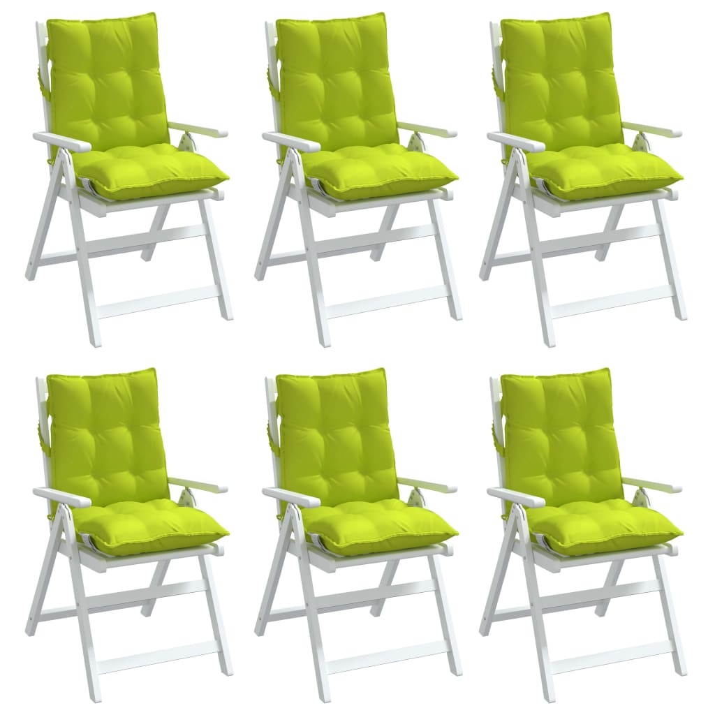 Coussins de chaise à dossier bas lot de 6 vert vif