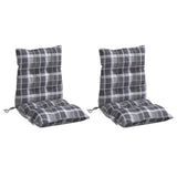 Coussins de chaise à dossier bas lot de 2 motif carreaux gris