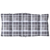 Low Back Chair Cushions Set of 4 Grey Plaid Pattern