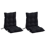 Coussins de chaise à dossier bas lot de 2 motif à carreaux noir