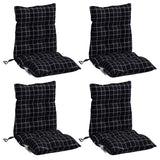 Coussins de chaise à dossier bas lot de 4 motif à carreaux noir