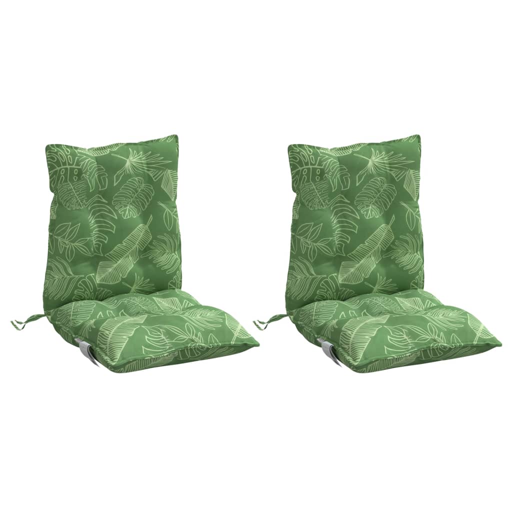 Coussins de chaise à dossier bas lot de 2 modèle de feuille