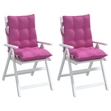 Coussins de chaise à dossier bas lot de 2 rose tissu oxford