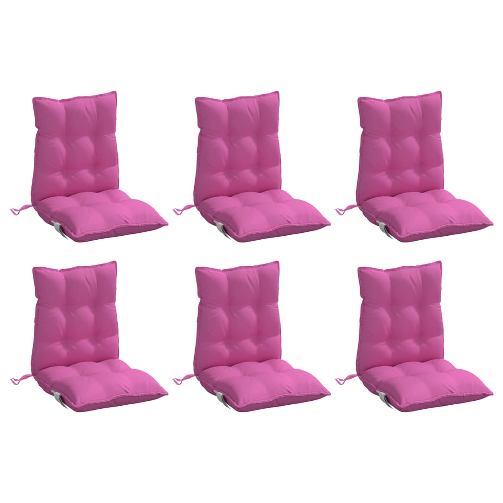 Coussins de chaise à dossier bas lot de 6 rose tissu oxford