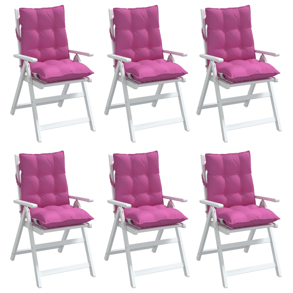 Coussins de chaise à dossier bas lot de 6 rose tissu oxford