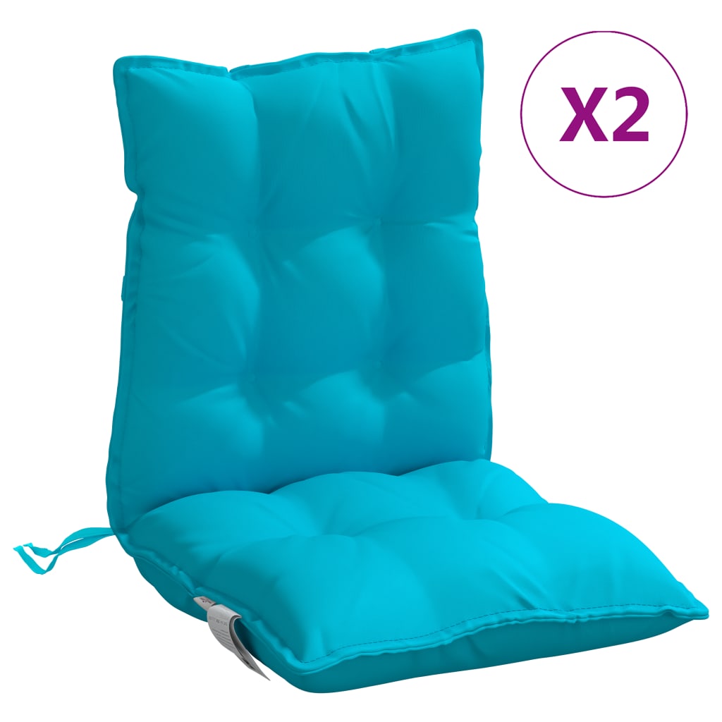 Coussins de chaise à dossier bas lot de 2 turquoise