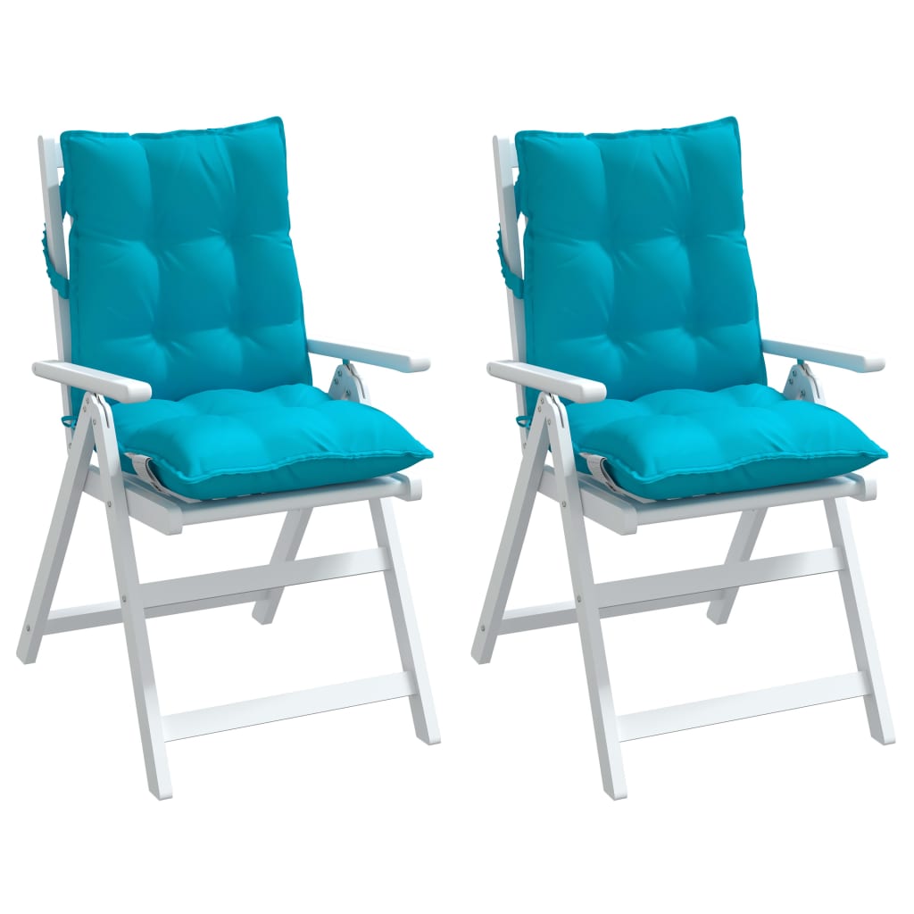 Coussins de chaise à dossier bas lot de 2 turquoise