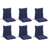 Coussins de chaise à dossier bas lot de 6 bleu marine