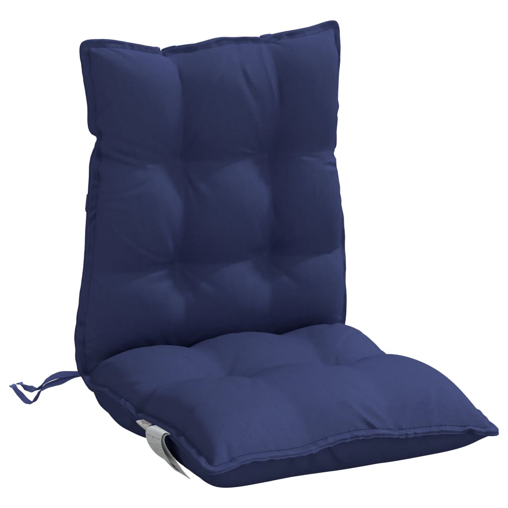 Coussins de chaise à dossier bas lot de 6 bleu marine