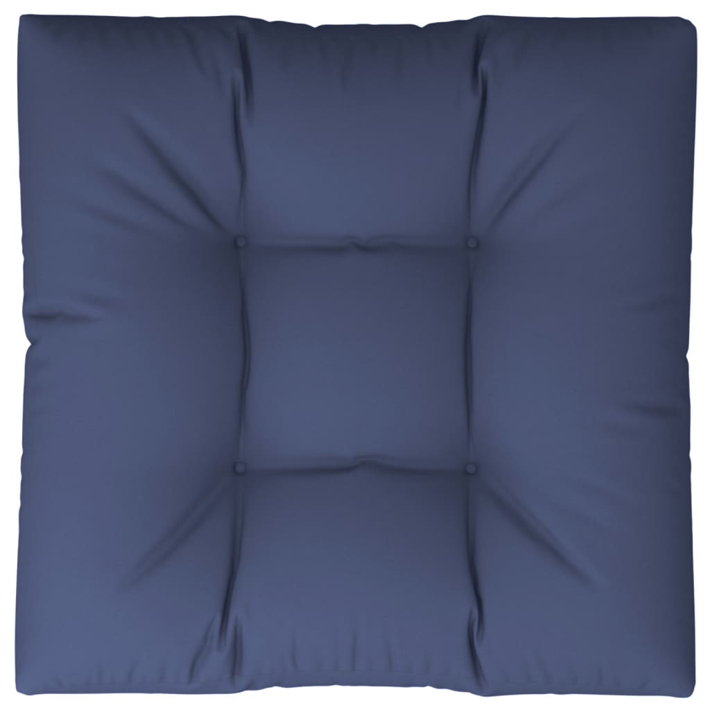 Coussin de palette bleu marine 70x70x12 cm tissu