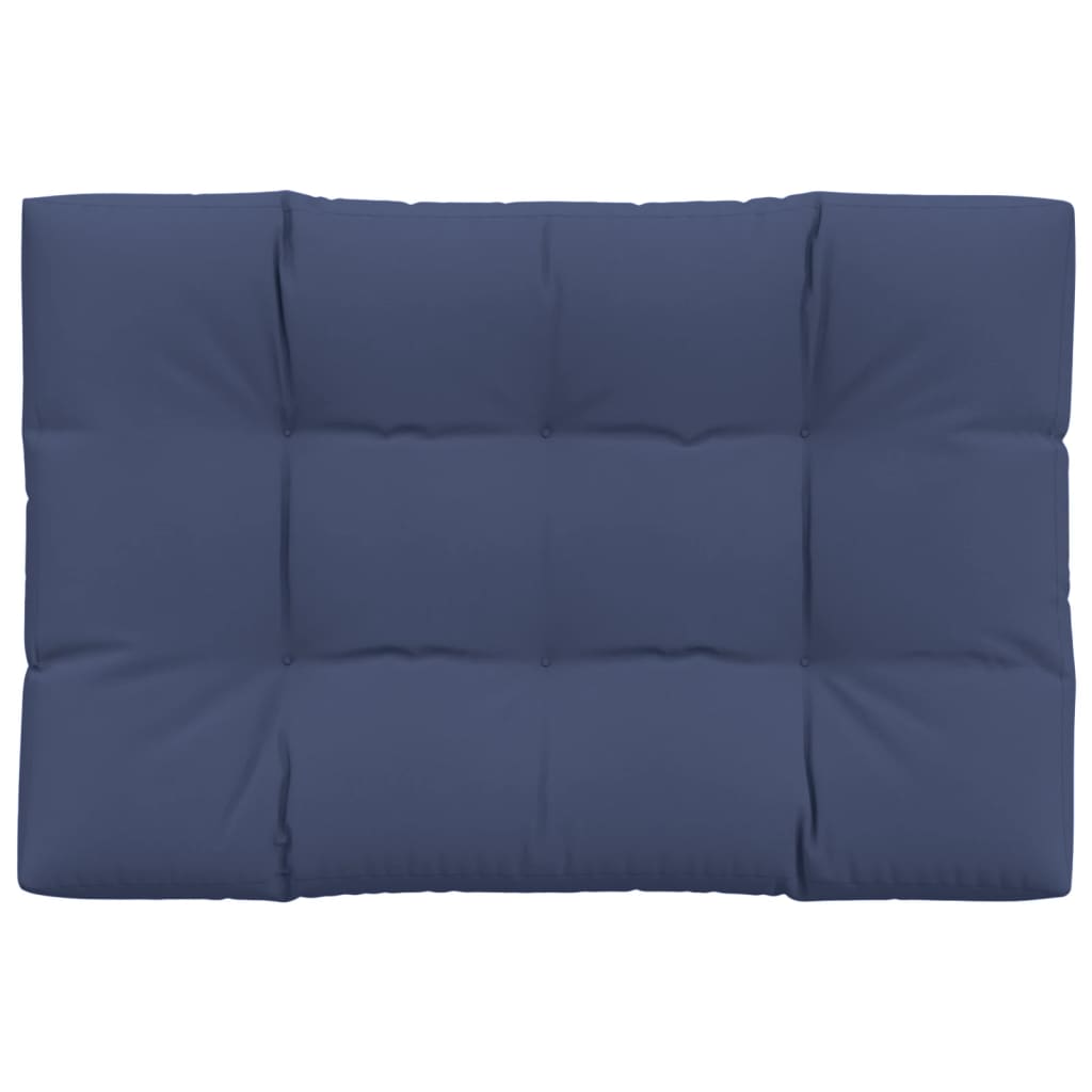 Coussin de palette bleu marine 120x80x12 cm tissu