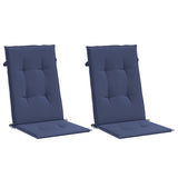 Coussins de chaise à dossier haut lot de 2 bleu marine tissu