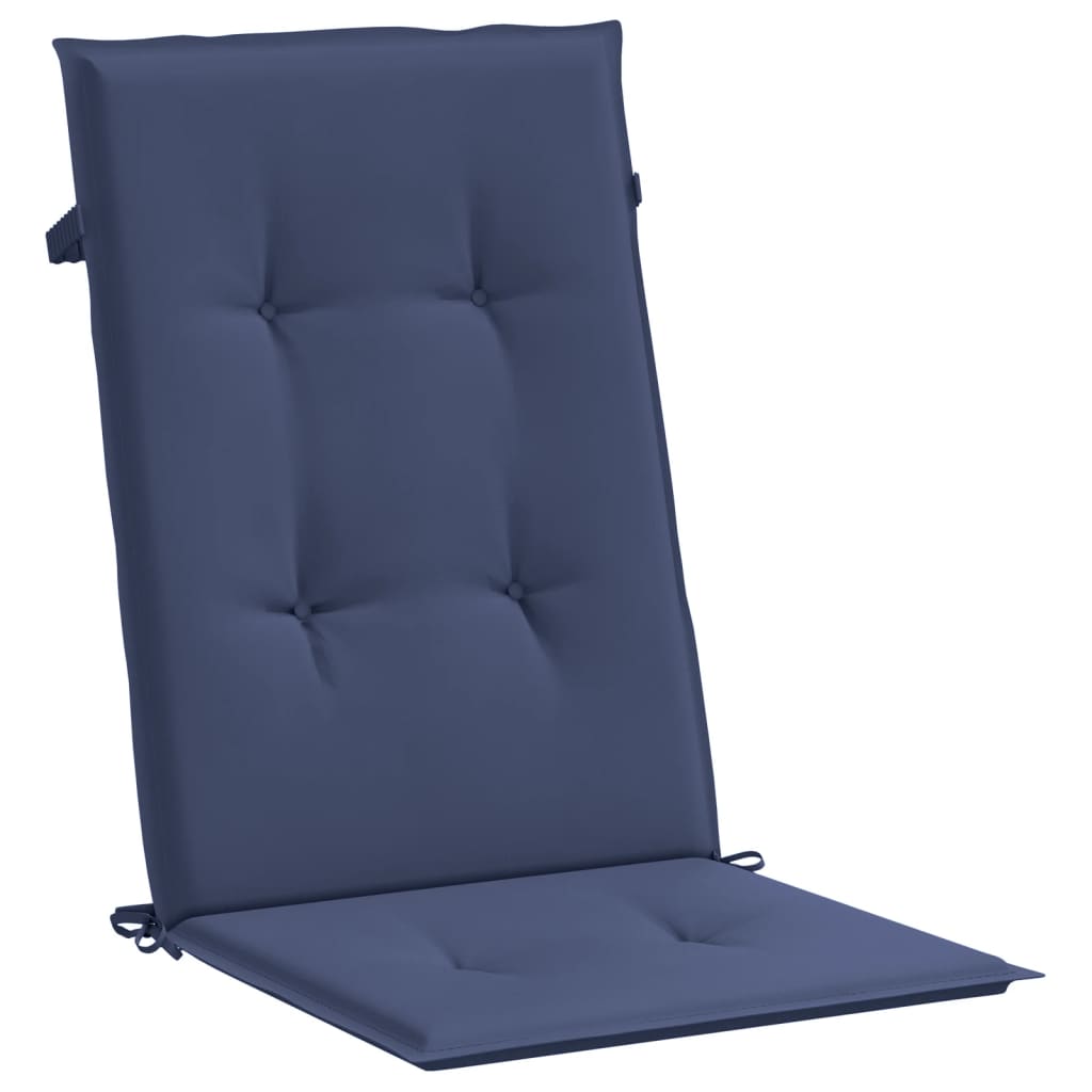 Coussins de chaise à dossier haut lot de 2 bleu marine tissu