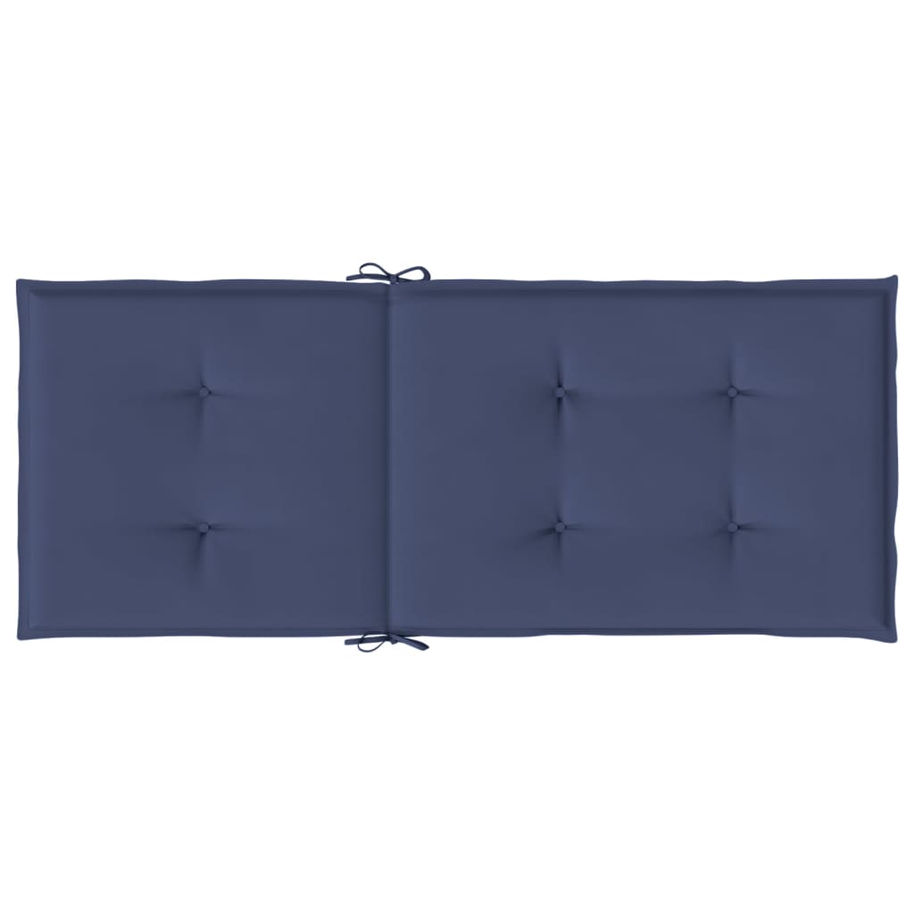 Coussins de chaise à dossier haut lot de 2 bleu marine tissu