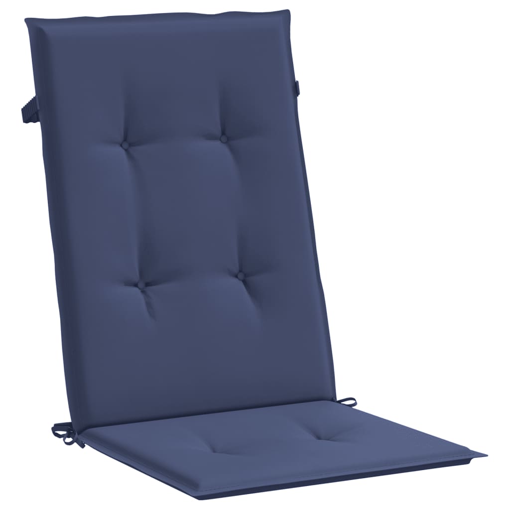 Coussins de chaise à dossier haut lot de 4 bleu marine tissu