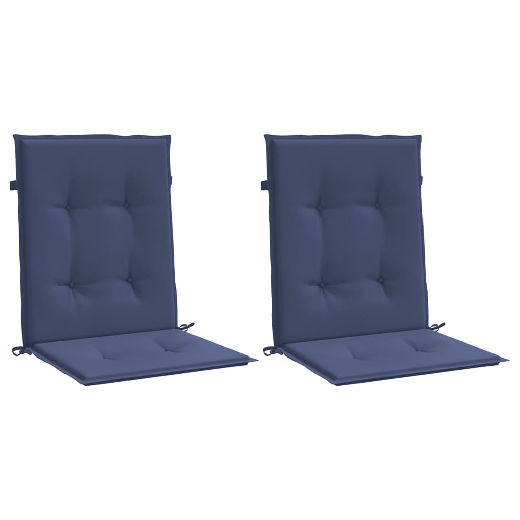 Coussins de chaise à dossier bas lot de 2 bleu marine tissu