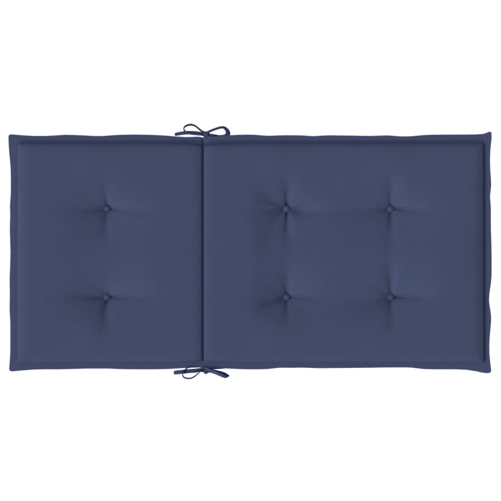 Coussins de chaise à dossier bas lot de 2 bleu marine tissu