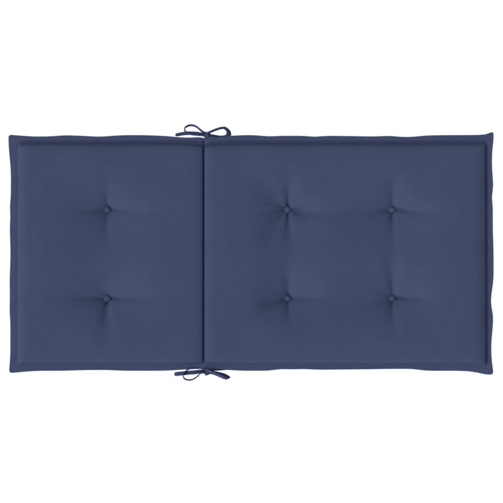 Coussins de chaise à dossier bas lot de 4 bleu marine tissu