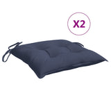 Coussins de chaise lot de 2 bleu marine 40x40x7 cm tissu oxford