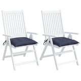 Coussins de chaise lot de 2 bleu marine 40x40x7 cm tissu oxford