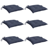 Coussins de chaise lot de 6 bleu marine 40x40x7 cm tissu oxford