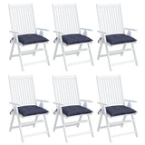 Coussins de chaise lot de 6 bleu marine 40x40x7 cm tissu oxford