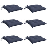 Coussins de chaise lot de 6 bleu marine 50x50x7 cm tissu oxford