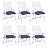 Coussins de chaise lot de 6 bleu marine 50x50x7 cm tissu oxford