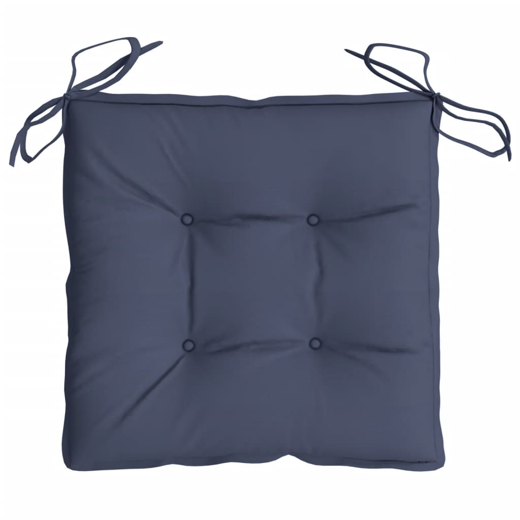 Coussins de chaise lot de 6 bleu marine 50x50x7 cm tissu oxford