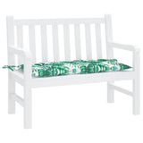 Coussin de banc de jardin motif de feuilles 100x50x7 cm