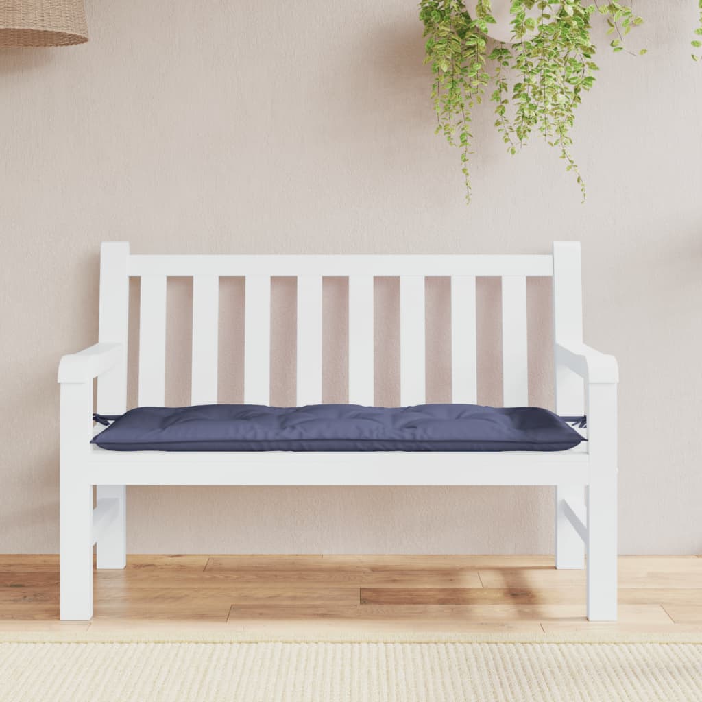 Navy blue garden bench cushion 120x50x7 cm oxford fabric