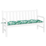 Coussin de banc de jardin motif de feuilles 150x50x7 cm