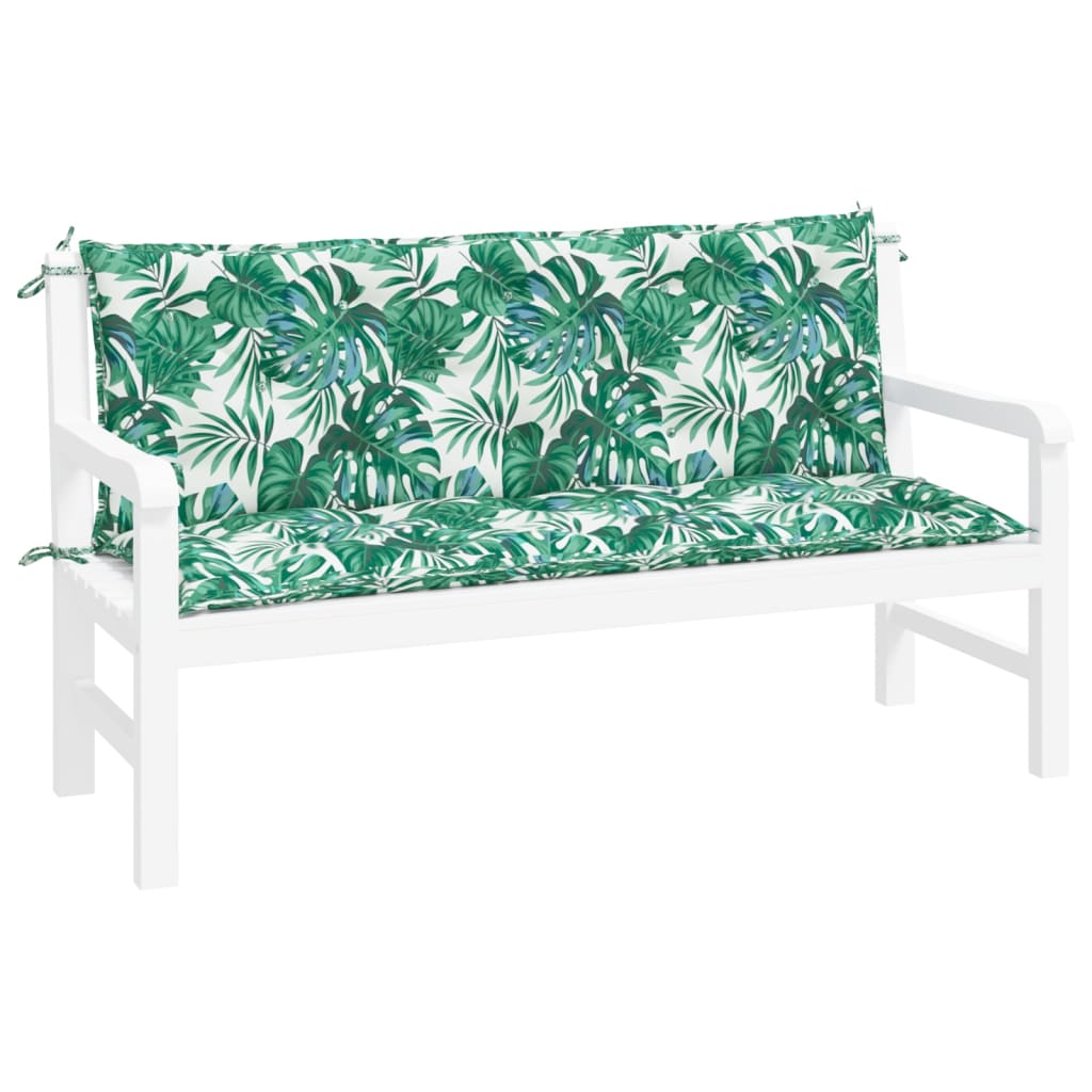 Coussins de banc de jardin lot de 2 motif de feuilles