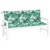 Coussins de banc de jardin lot de 2 motif de feuilles