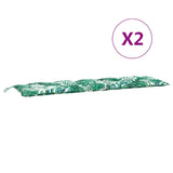 Coussins de banc de jardin lot de 2 motif de feuilles