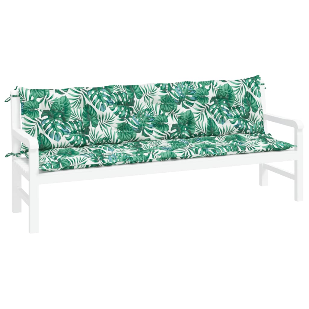 Coussins de banc de jardin lot de 2 motif de feuilles