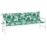 Coussins de banc de jardin lot de 2 motif de feuilles