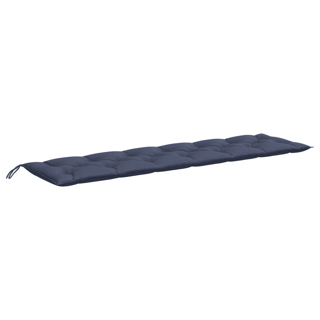 Coussins de banc de jardin lot de 2 bleu marine 200x50x7 cm