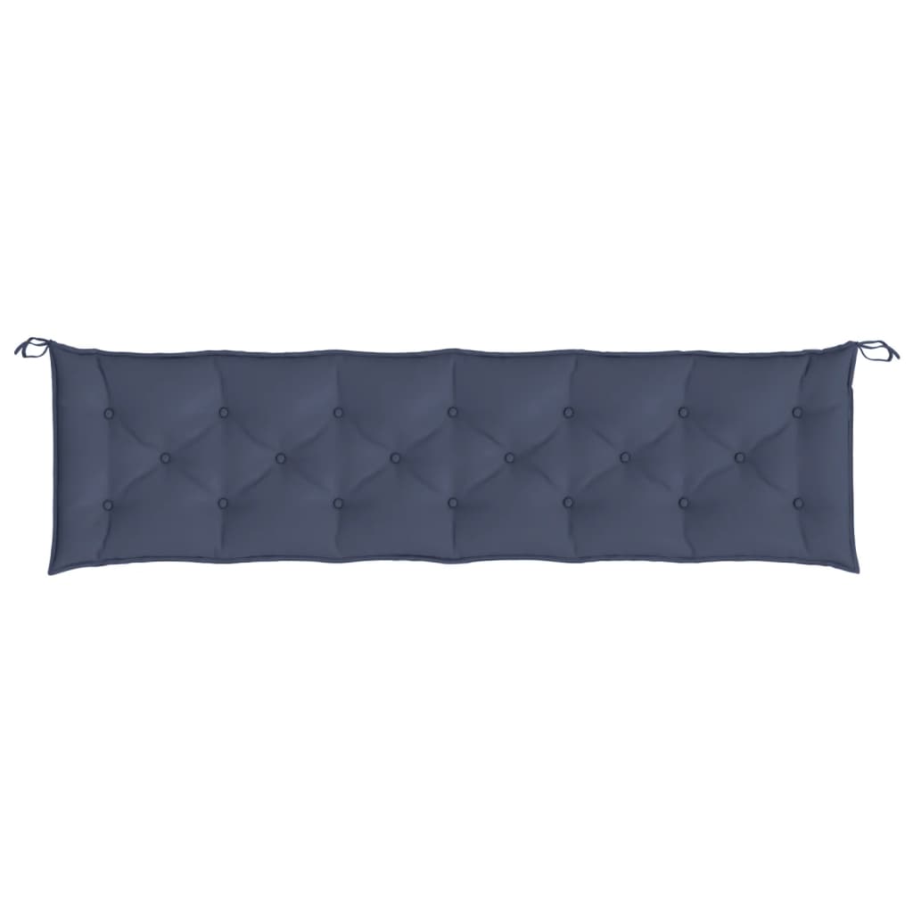 Coussins de banc de jardin lot de 2 bleu marine 200x50x7 cm