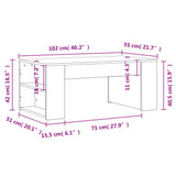 Table basse noir 102x55x42 cm bois d'ingénierie