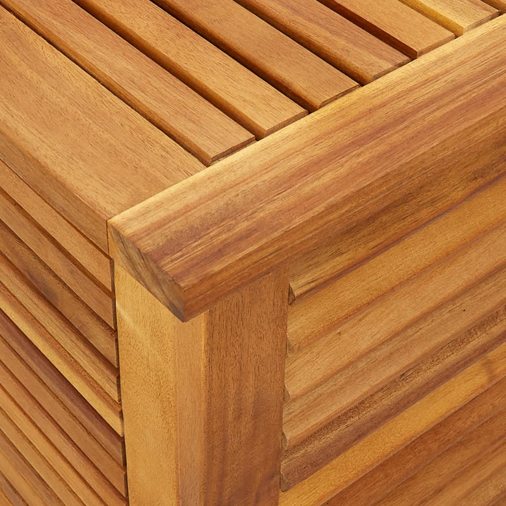 Boîte de rangement de jardin persiennes 150x50x56cm bois acacia