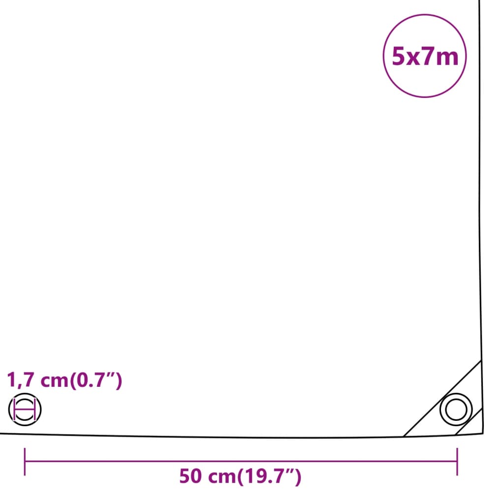 Bâche bleu 5x7 m 650 g/m²