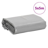 Grey tarpaulin 5x5 m 650 g/m²